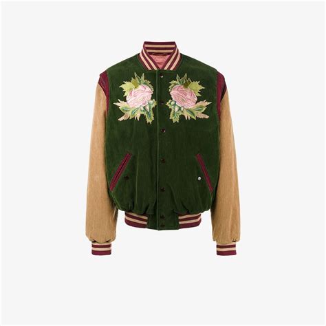 Gucci angry cat and floral embroidered bomber jacket 